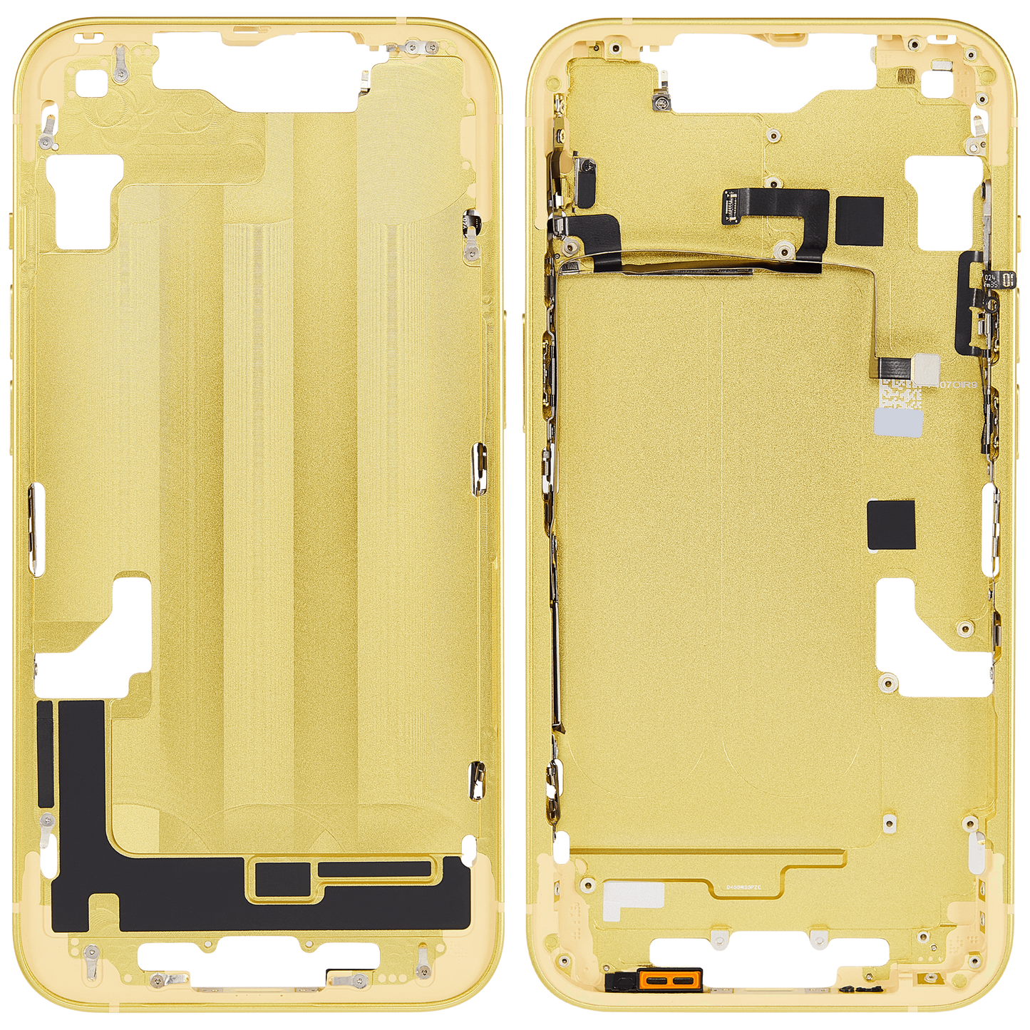 Mid-Frame Housing W/ Small Parts For iPhone 14 (US Version) (Aftermarket Plus) (Yellow)
