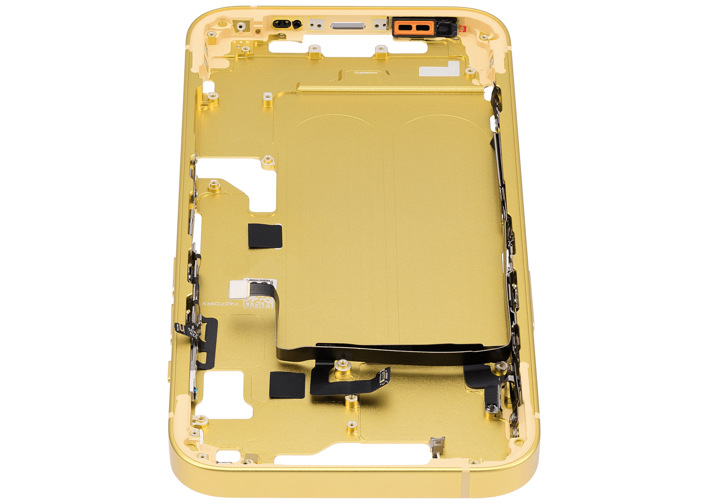 Mid-Frame Housing W/ Small Parts For iPhone 14 (US Version) (Aftermarket Plus) (Yellow)