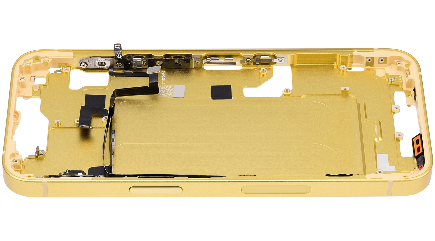 Mid-Frame Housing W/ Small Parts For iPhone 14 (US Version) (Aftermarket Plus) (Yellow)