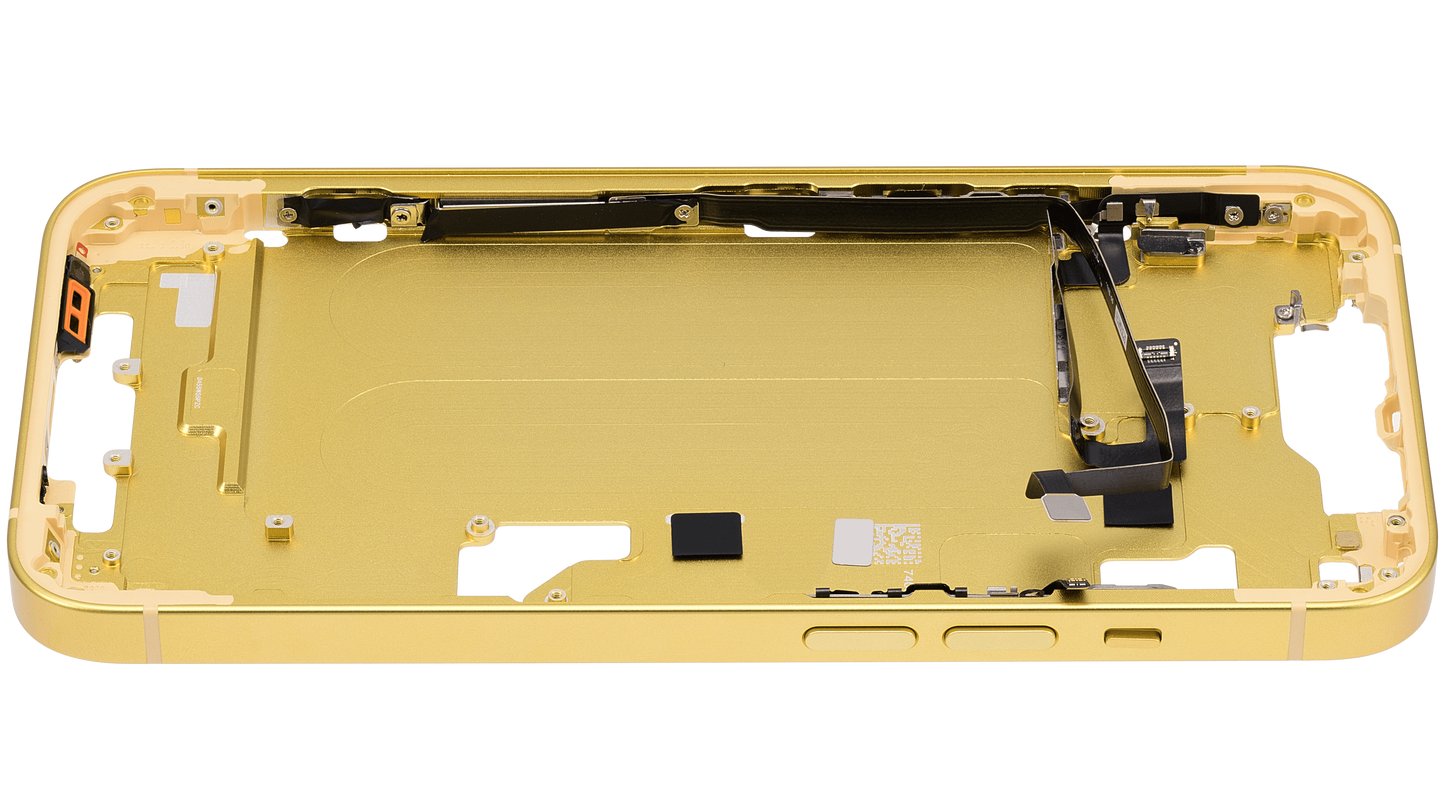 Mid-Frame Housing W/ Small Parts For iPhone 14 (US Version) (Aftermarket Plus) (Yellow)