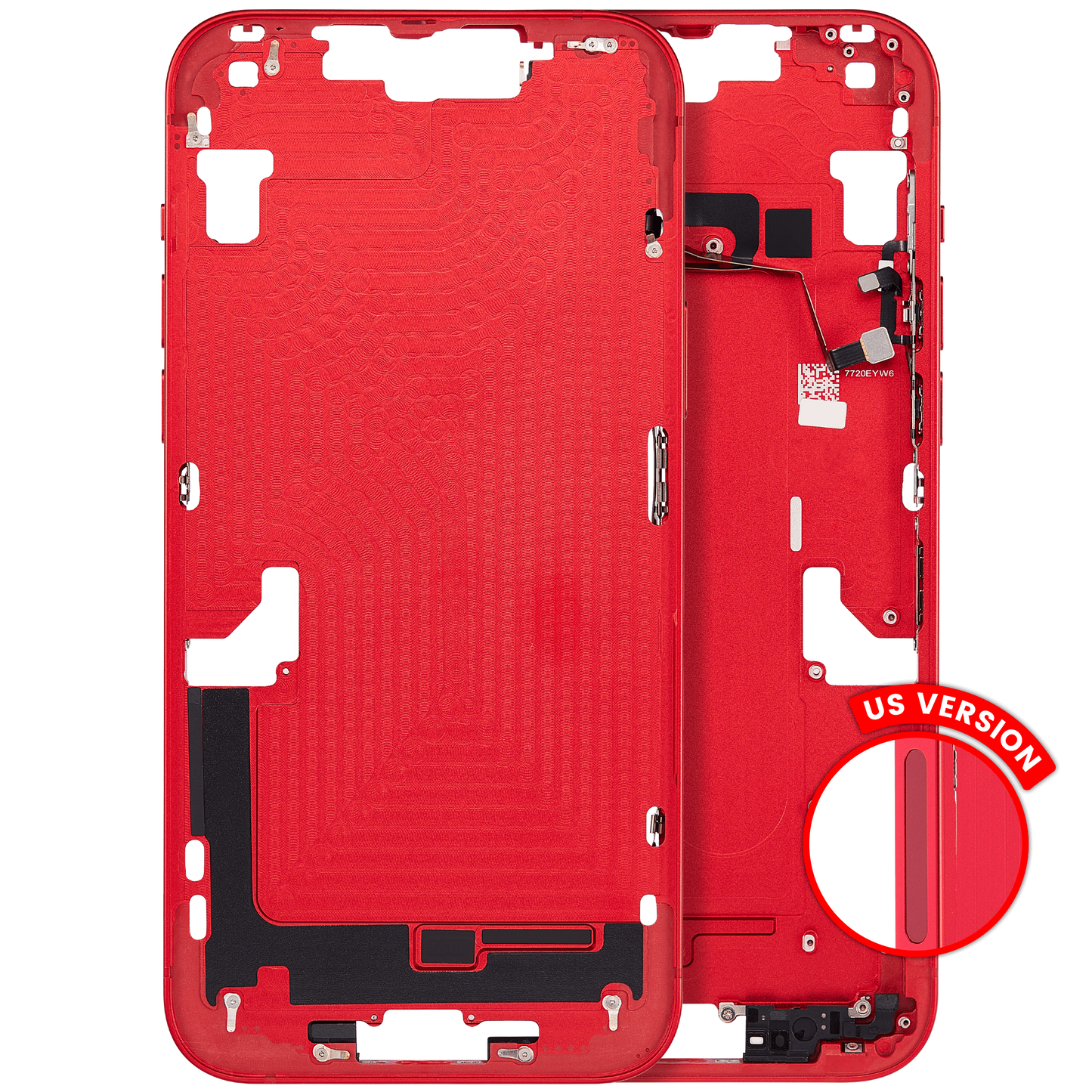 Mid-Frame Housing W/ Small Parts For iPhone 14 Plus (US Version) (Aftermarket Plus) (Red)