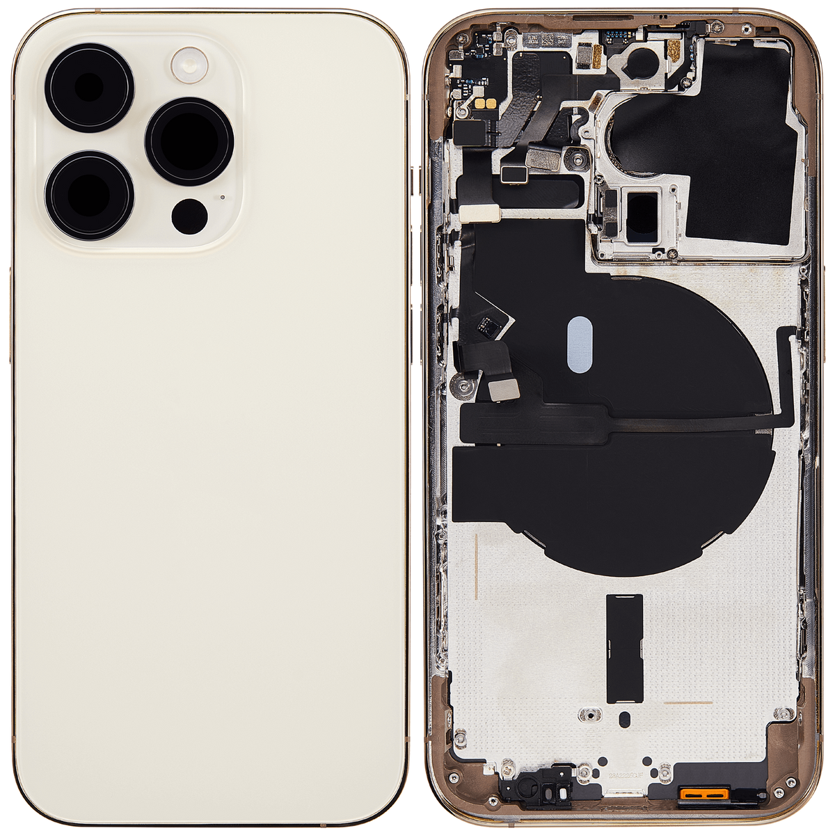 Back Housing W/ Small Parts For iPhone 14 Pro (US Version) (Aftermarket Plus) (Gold)