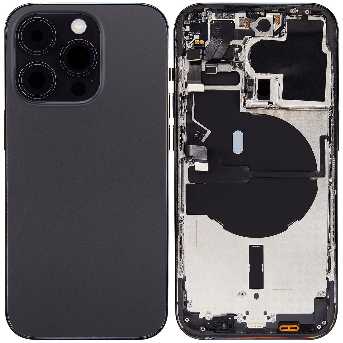 Back Housing W/ Small Parts For iPhone 14 Pro (US Version) (Aftermarket Plus) (Space Black)