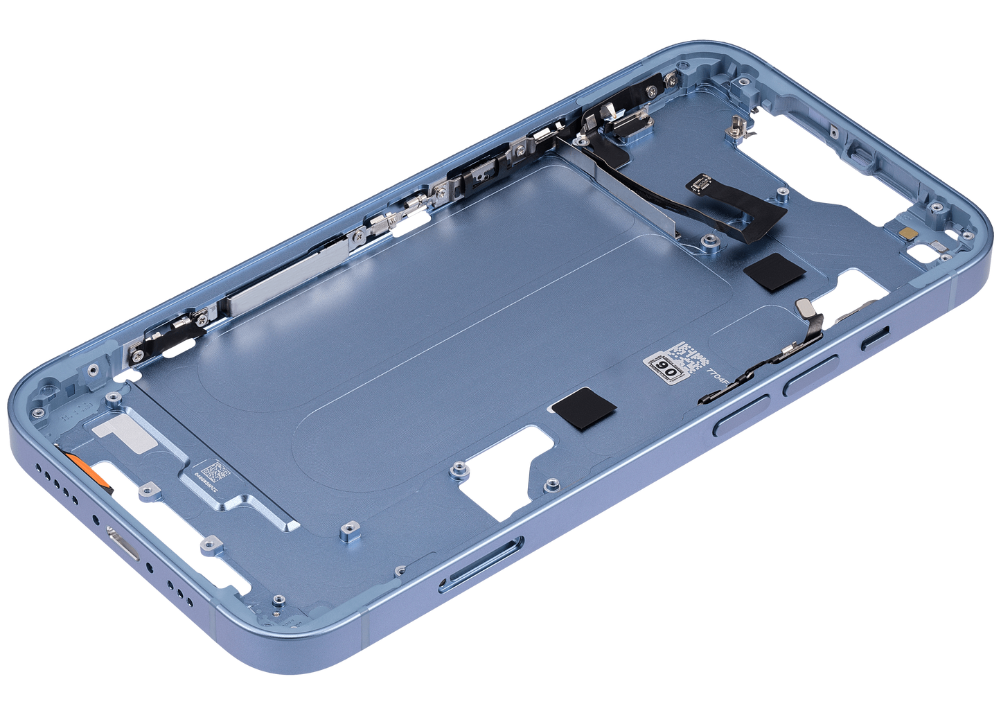 Mid-Frame Housing W/ Small Parts For iPhone 14 (EU / Global Version) (Aftermarket Plus) (Blue)