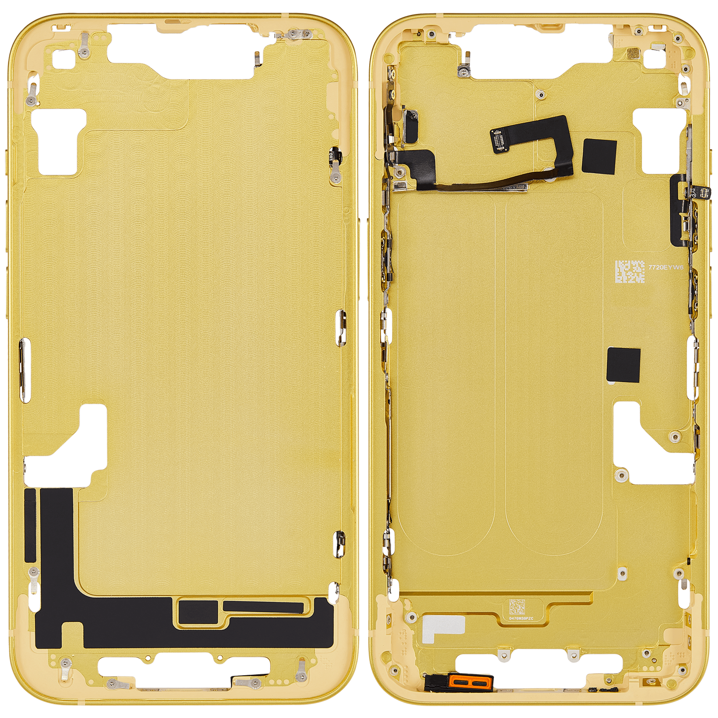 Mid-Frame Housing W/ Small Parts For iPhone 14 (EU / Global Version) (Aftermarket Plus) (Yellow)