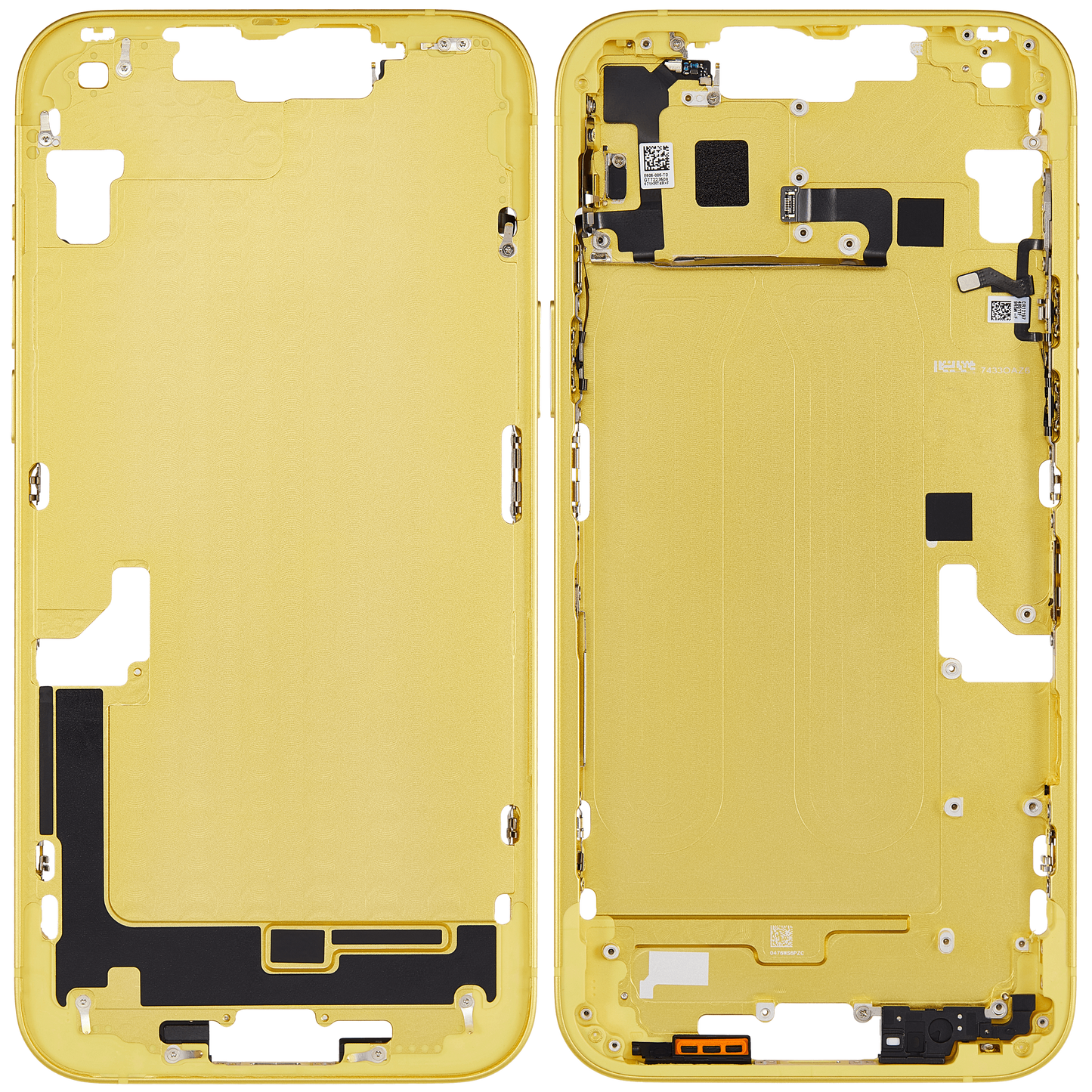 Mid-Frame Housing W/ Small Parts For iPhone 14 Plus (EU / Global Version) (Aftermarket Plus) (Yellow)