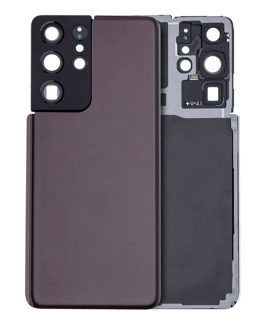 Back Cover Glass With Camera Lens For Samsung Galaxy S21 Ultra (Service Pack) (Phantom Brown)