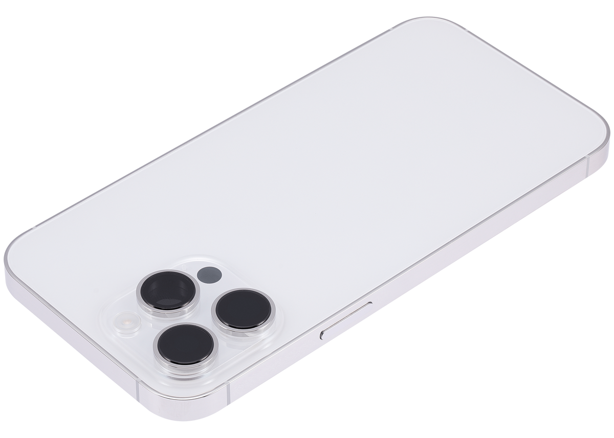 Back Housing W/ Small Parts For iPhone 14 Pro Max (EU / Global Version) (Aftermarket Plus) (Silver)