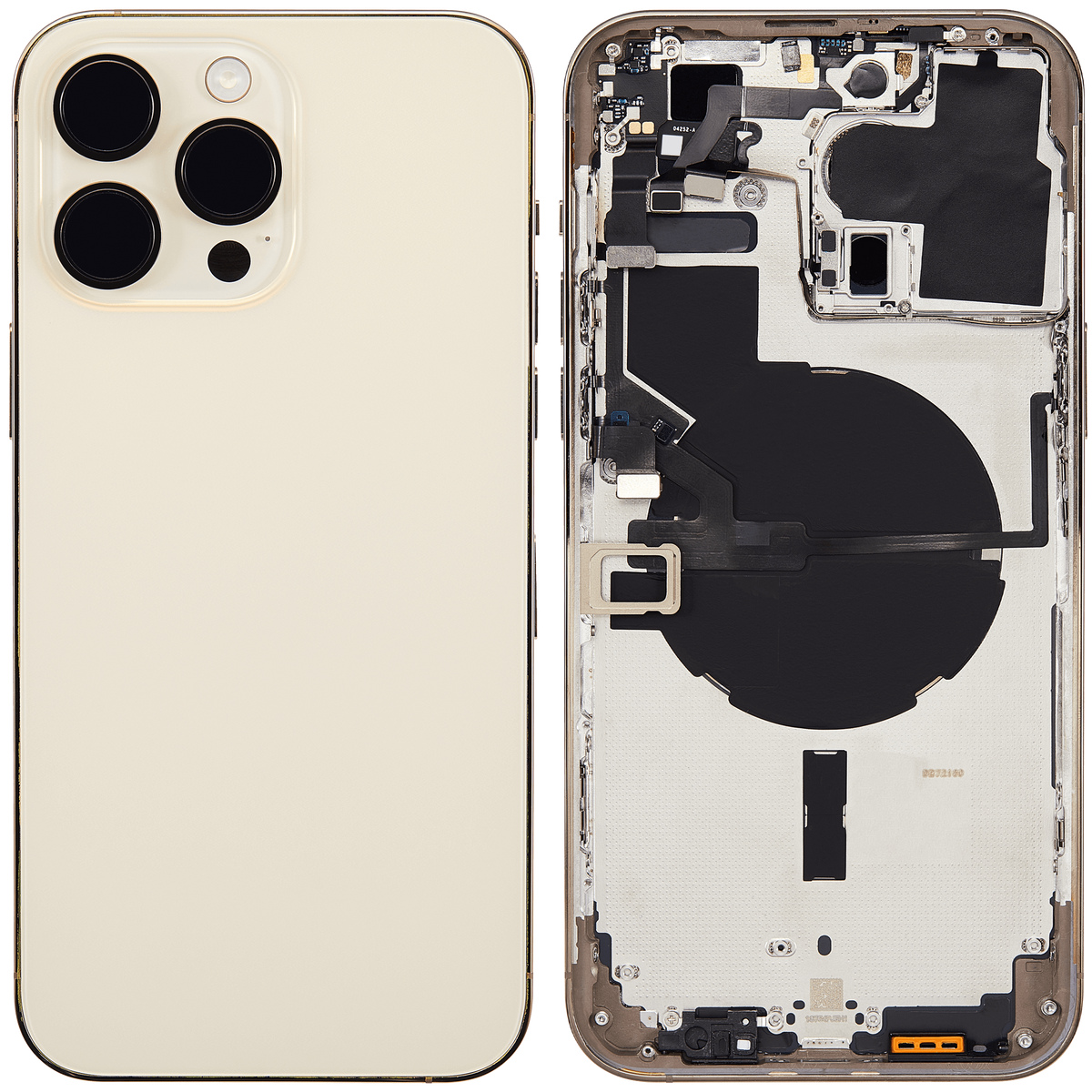Back Housing W/ Small Parts For iPhone 14 Pro Max (EU / Global Version) (Aftermarket Plus) (Gold)