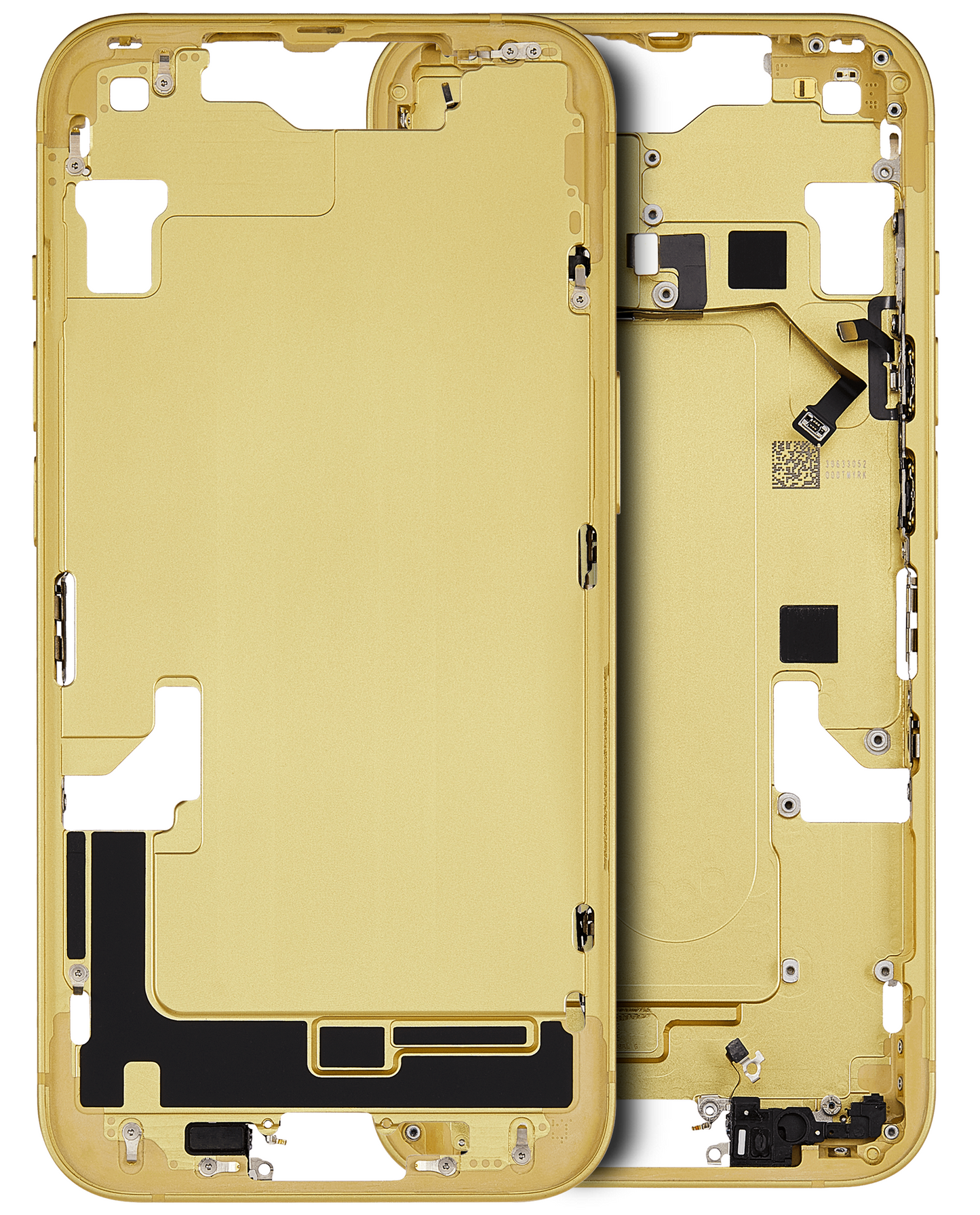 Mid-Frame Housing W/ Small Parts For iPhone 14 (US Version) (Used OEM Pull: Grade B) (Yellow)
