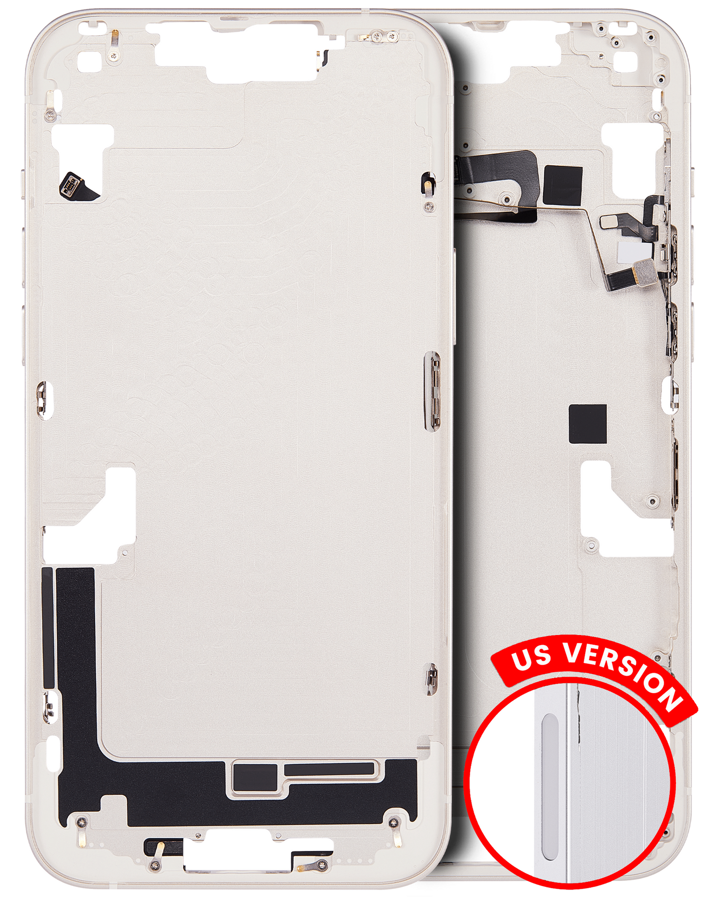 Mid-Frame Housing W/ Small Parts For iPhone 14 Plus (US Version) (Used OEM Pull: Grade B) (Starlight)