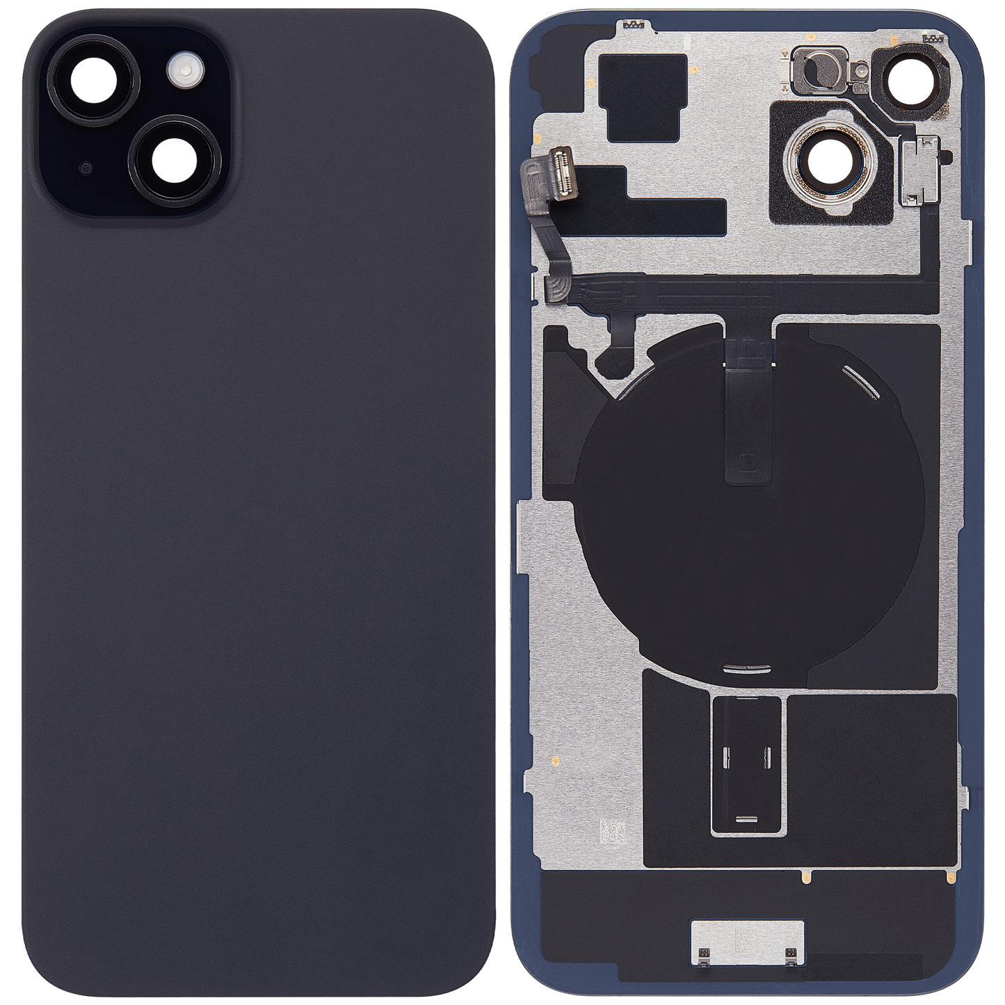 Back Glass w/ MagSafe Magnet & NFC & Flashlight Flex For iPhone 15 Plus (Used OEM Pull: Grade A) (Black)