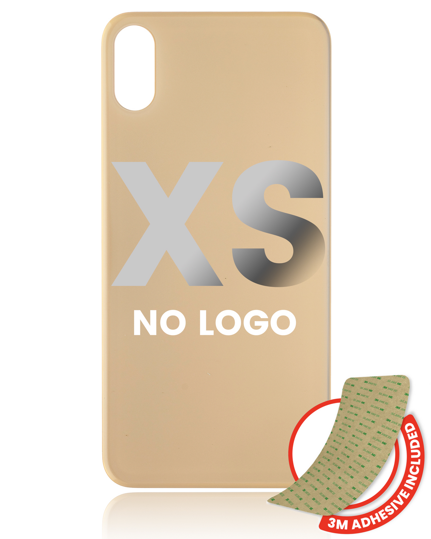 Back Glass With 3M Adhesive For iPhone XS (No Logo / Large Camera Hole) (Gold)