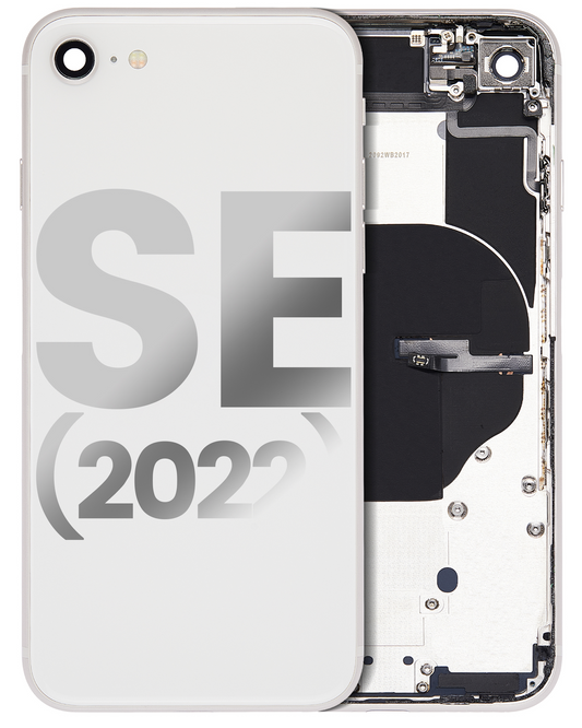 Back Housing W/ Small Components Pre-Installed For iPhone SE (2022) (Used OEM Pull: Grade B) (Starlight)
