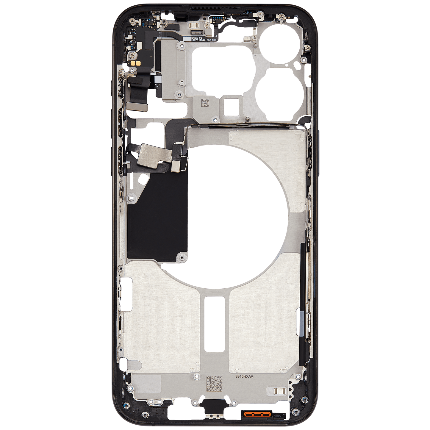 Mid-Frame Housing W/ Small Parts For iPhone 15 Pro Max (US Version) (Used OEM Pull: Grade A) (Black Titanium)