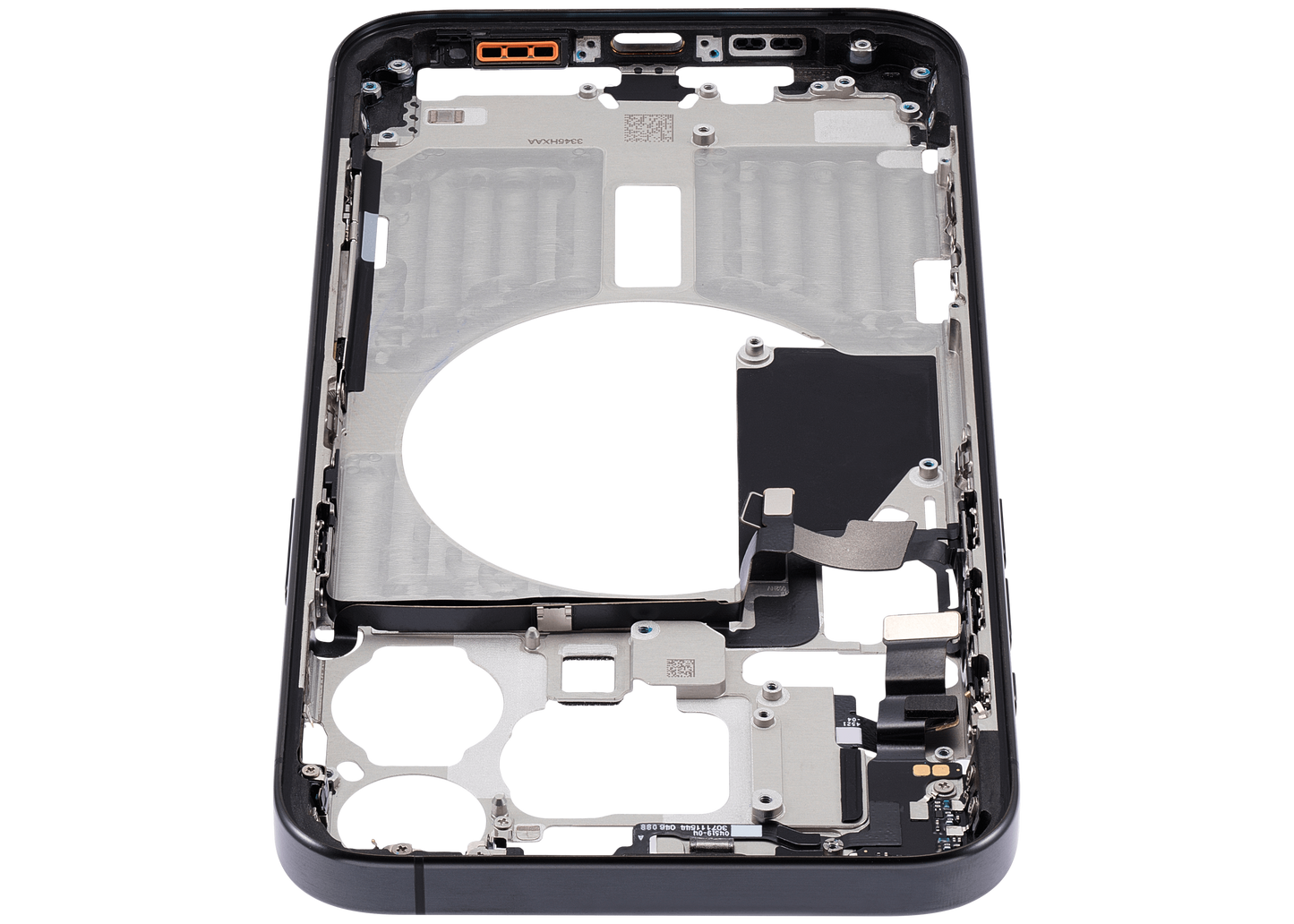 Mid-Frame Housing W/ Small Parts For iPhone 15 Pro Max (US Version) (Used OEM Pull: Grade A) (Black Titanium)