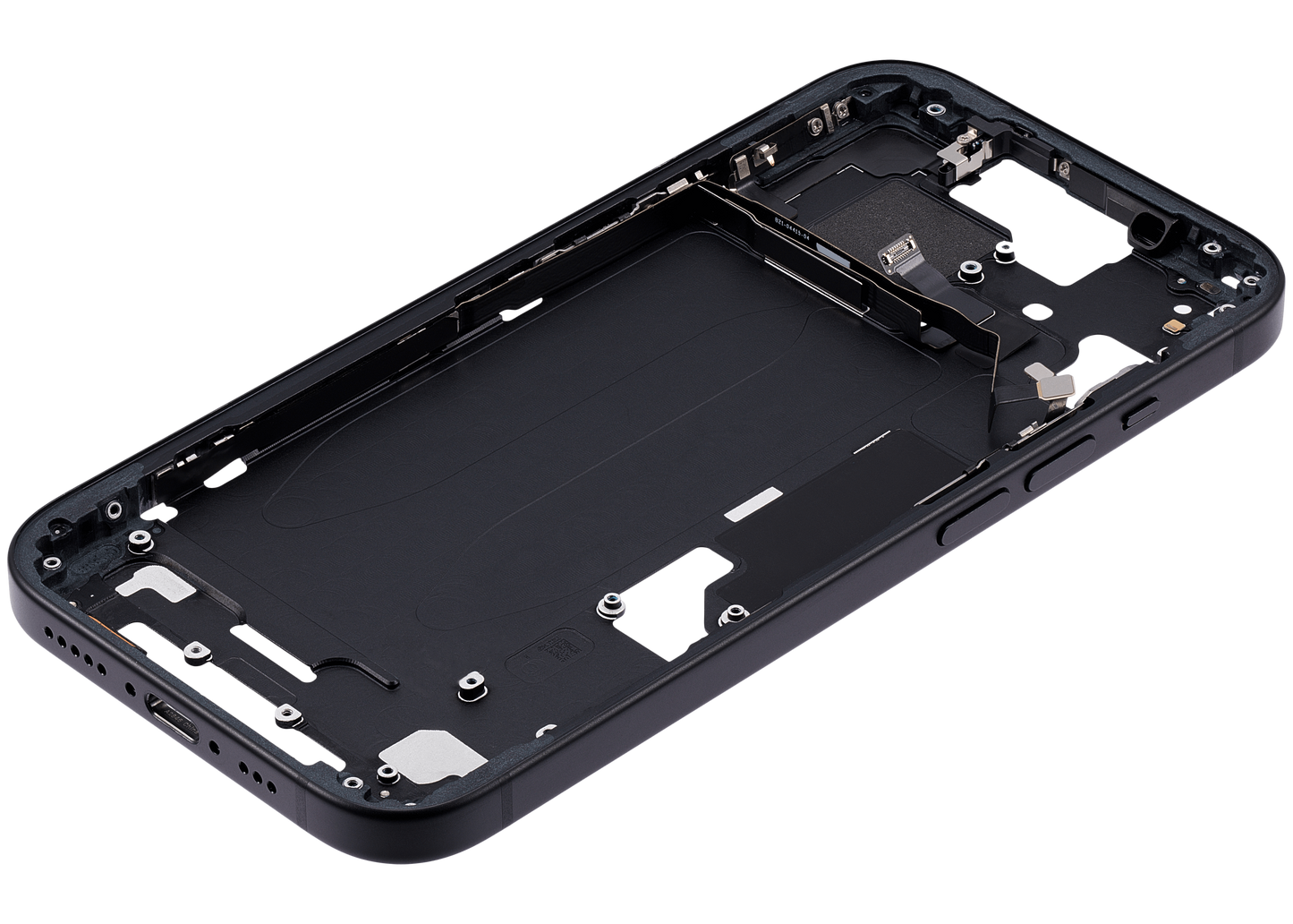 Mid-Frame Housing W/ Small Parts For iPhone 15 (US Version) (Used OEM Pull: Grade A) (Black)