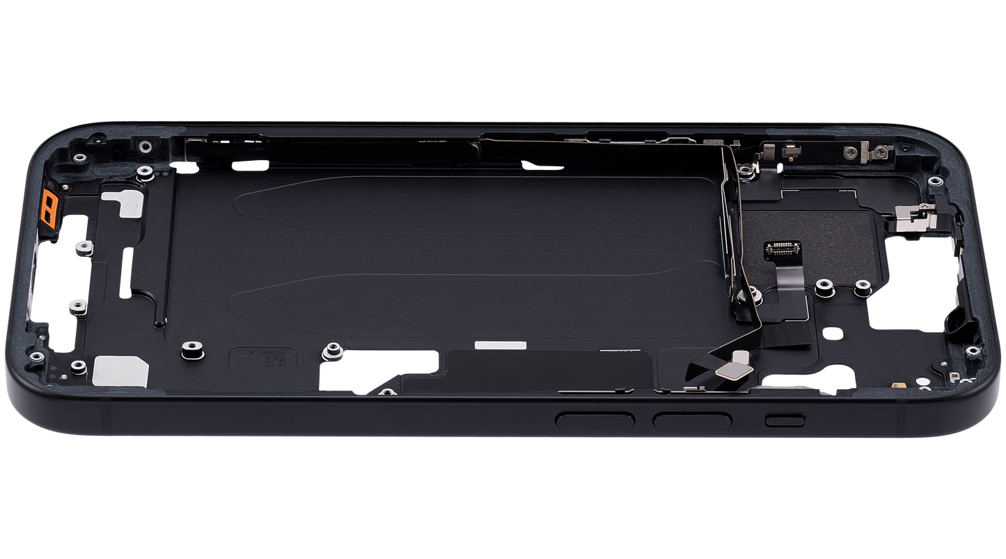 Mid-Frame Housing W/ Small Parts For iPhone 15 (US Version) (Used OEM Pull: Grade A) (Black)