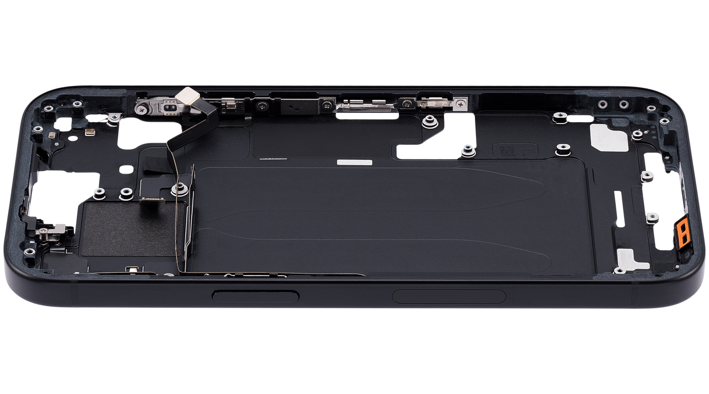 Mid-Frame Housing W/ Small Parts For iPhone 15 (US Version) (Used OEM Pull: Grade A) (Black)