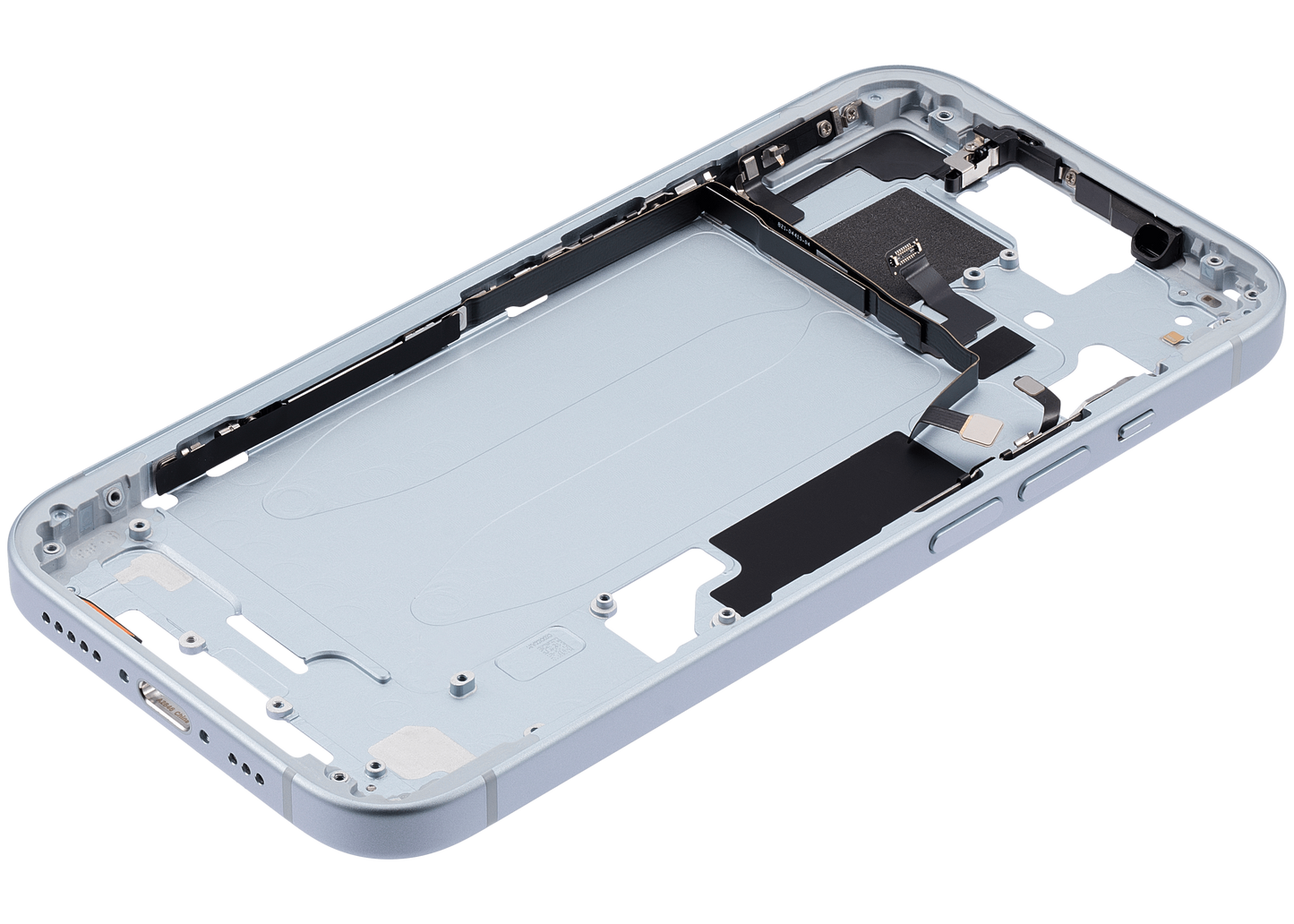 Mid-Frame Housing W/ Small Parts For iPhone 15 (US Version) (Used OEM Pull: Grade A) (Blue)