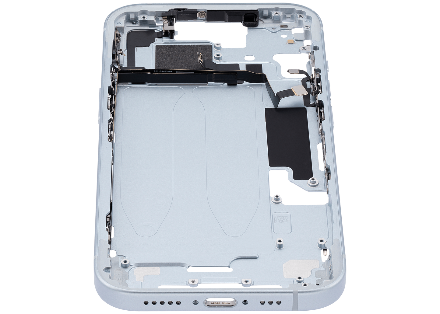 Mid-Frame Housing W/ Small Parts For iPhone 15 (US Version) (Used OEM Pull: Grade A) (Blue)