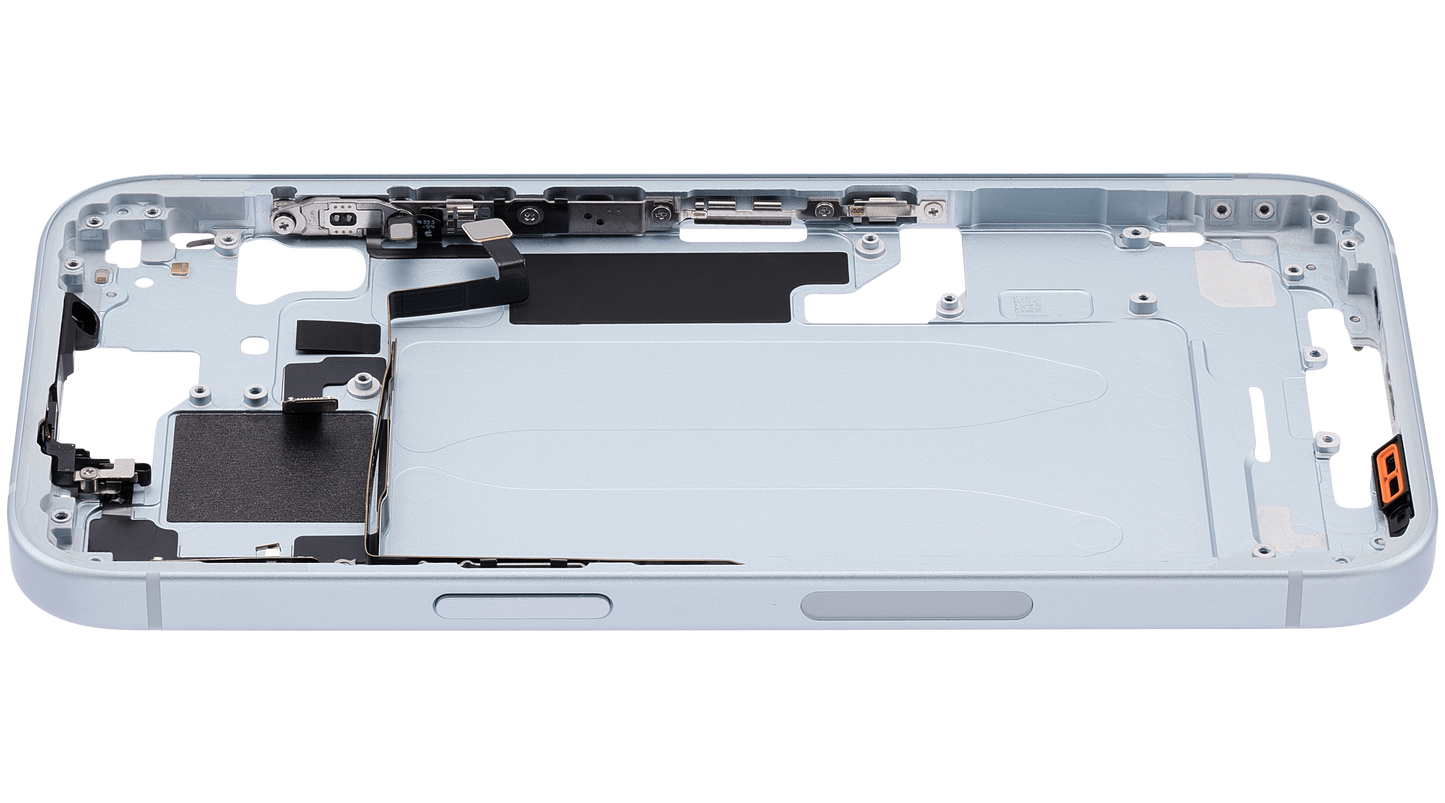 Mid-Frame Housing W/ Small Parts For iPhone 15 (US Version) (Used OEM Pull: Grade A) (Blue)