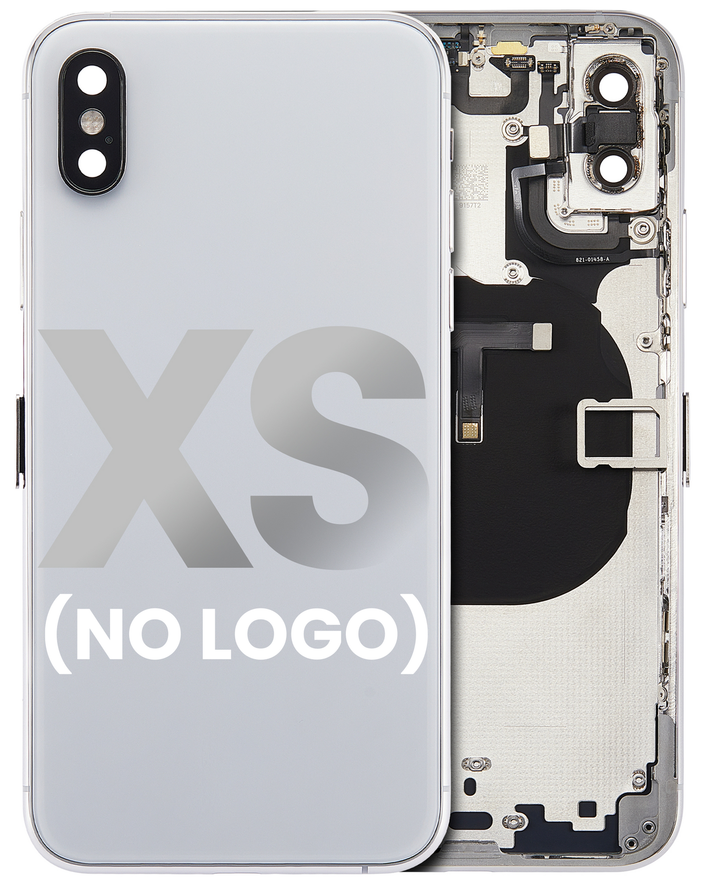Back Housing W/ Small Components Pre-Installed For iPhone XS (No Logo) (Aftermarket Plus) (Silver)