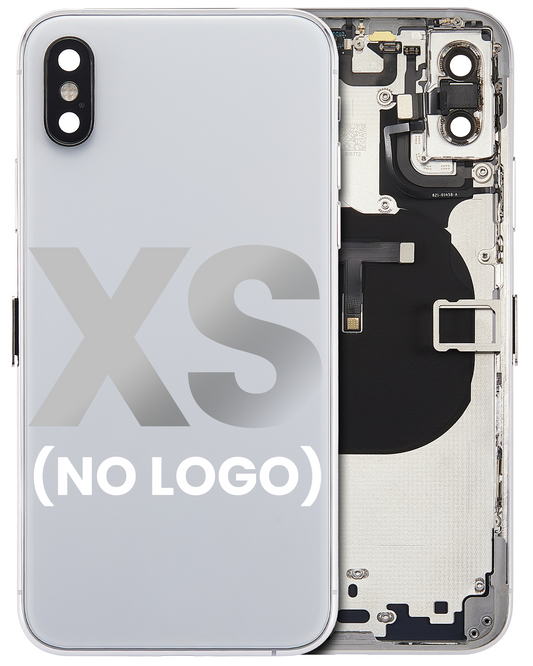 Back Housing W/ Small Components Pre-Installed For iPhone XS (No Logo) (Aftermarket Plus) (Silver)