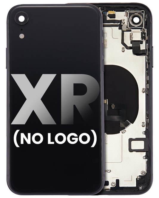 Back Housing W/ Small Components Pre-Installed For iPhone XR (No Logo) (Aftermarket Plus) (Space Gray)