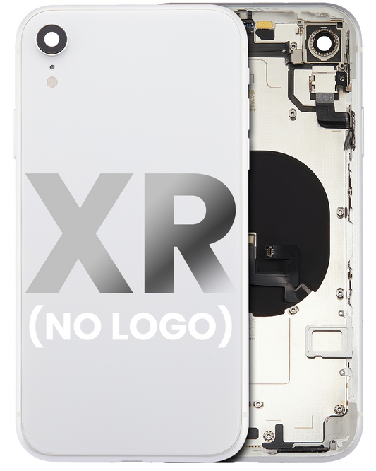 Back Housing W/ Small Components Pre-Installed For iPhone XR (No Logo) (Aftermarket Plus) (Silver)