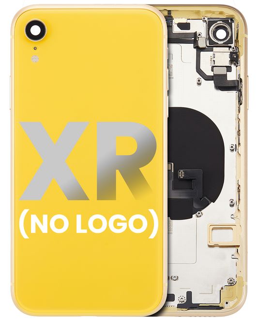 Back Housing W/ Small Components Pre-Installed For iPhone XR (No Logo) (Aftermarket Plus) (Yellow)
