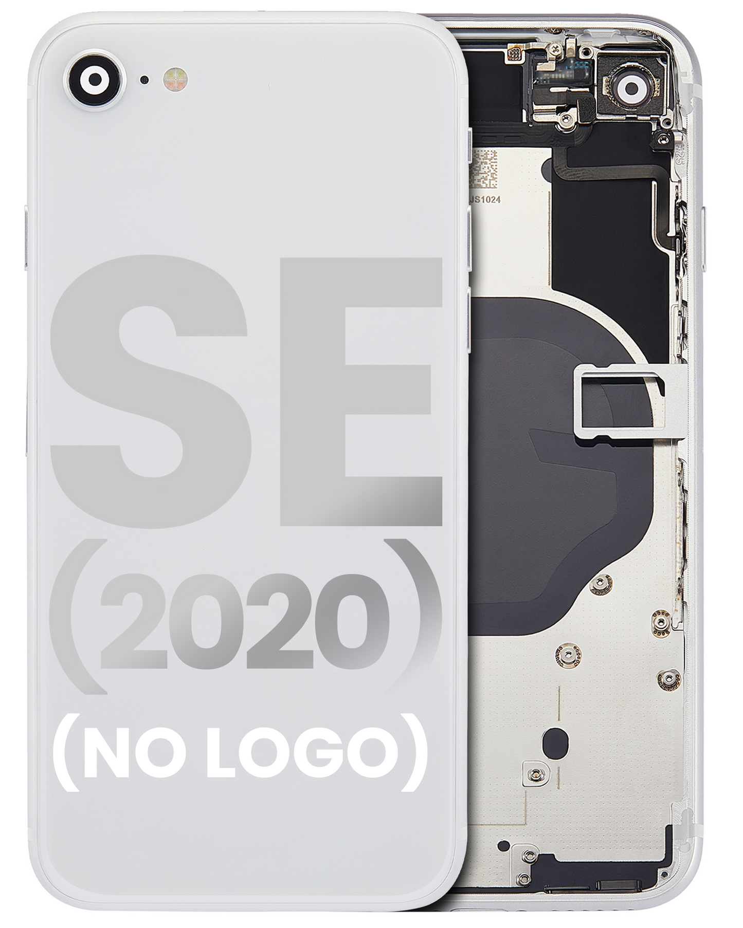 Back Housing W/ Small Components Pre-Installed For iPhone SE (2020) (No Logo) (Aftermarket Plus) (White)