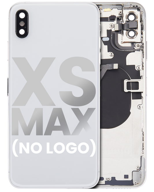 Back Housing W/ Small Components Pre-Installed For iPhone XS Max (No Logo) (Aftermarket Plus) (Silver)