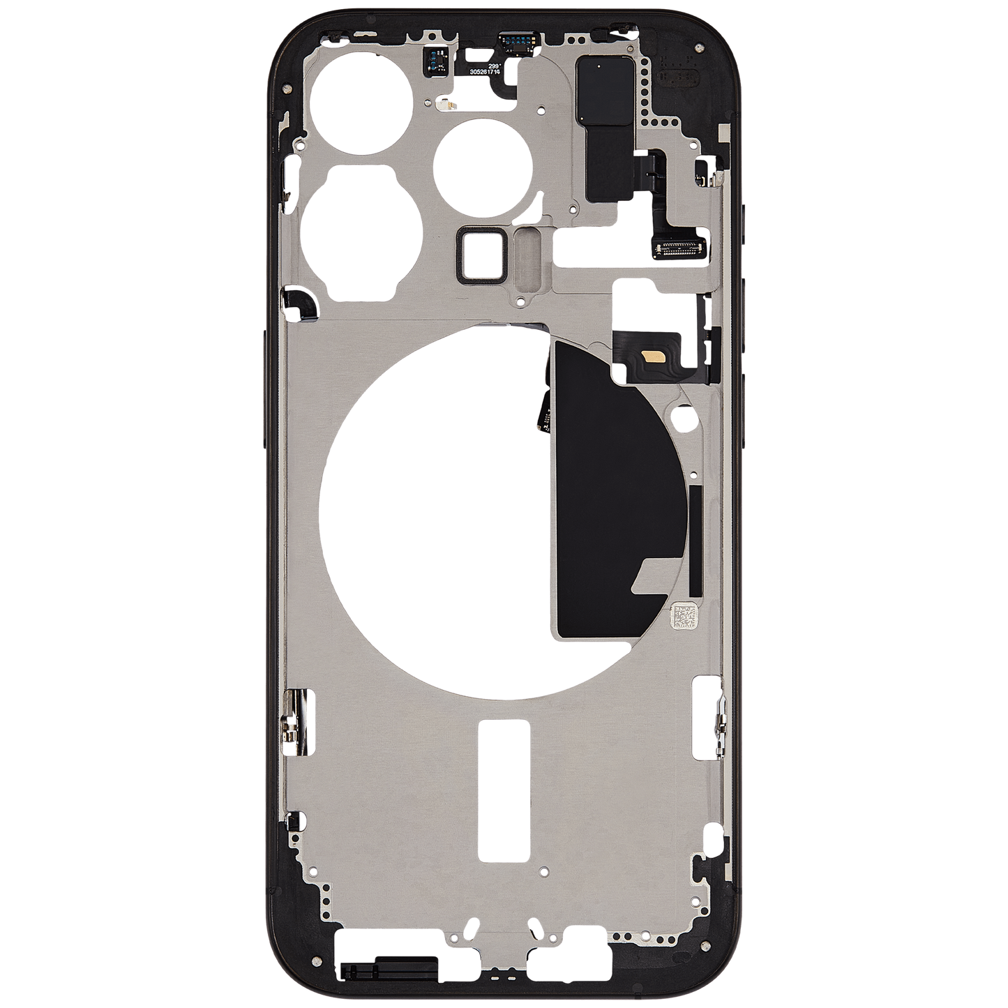 Mid-Frame Housing W/ Small Parts For iPhone 15 Pro (US Version) (Used OEM Pull: Grade A) (Black Titanium)