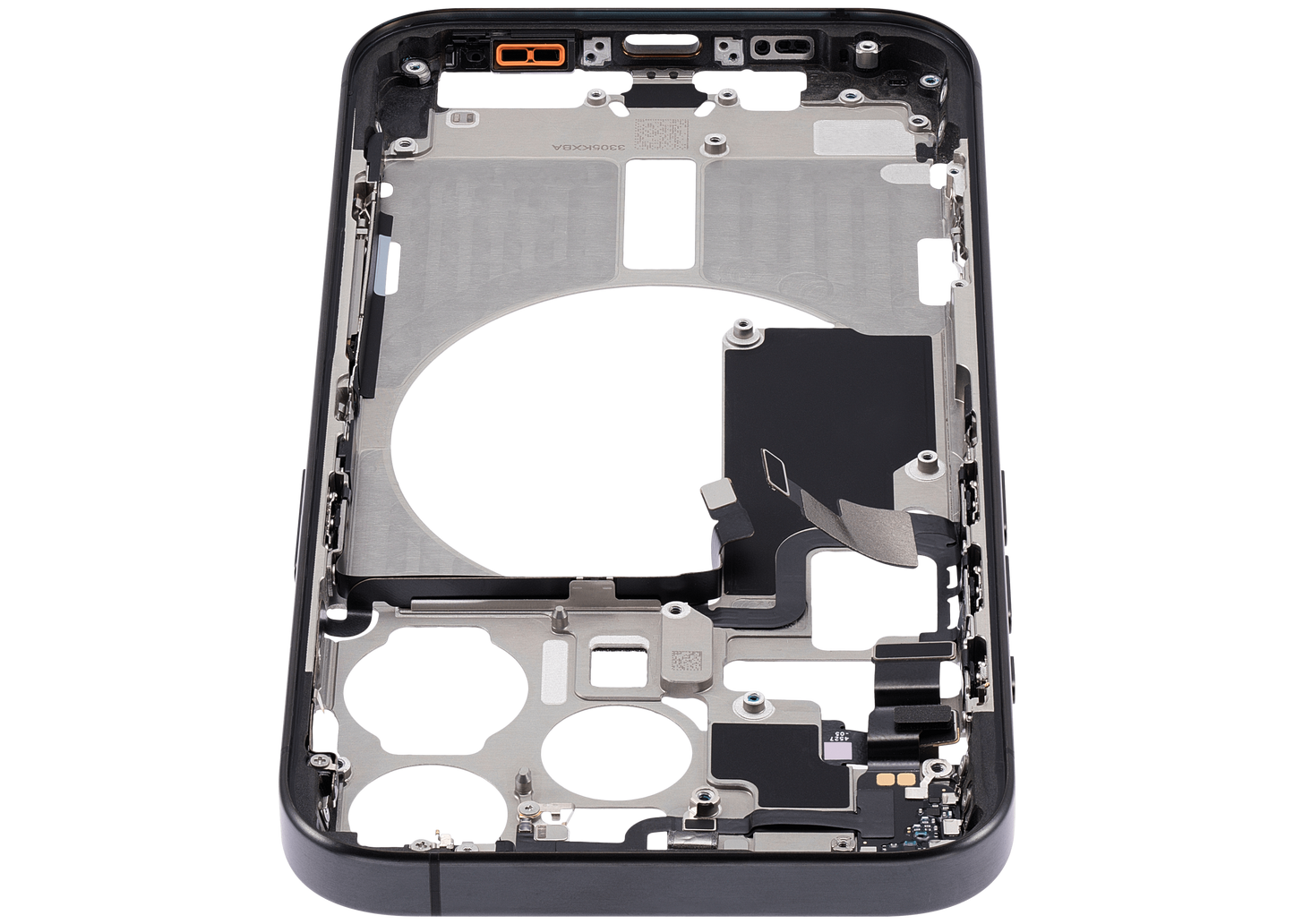 Mid-Frame Housing W/ Small Parts For iPhone 15 Pro (US Version) (Used OEM Pull: Grade A) (Black Titanium)