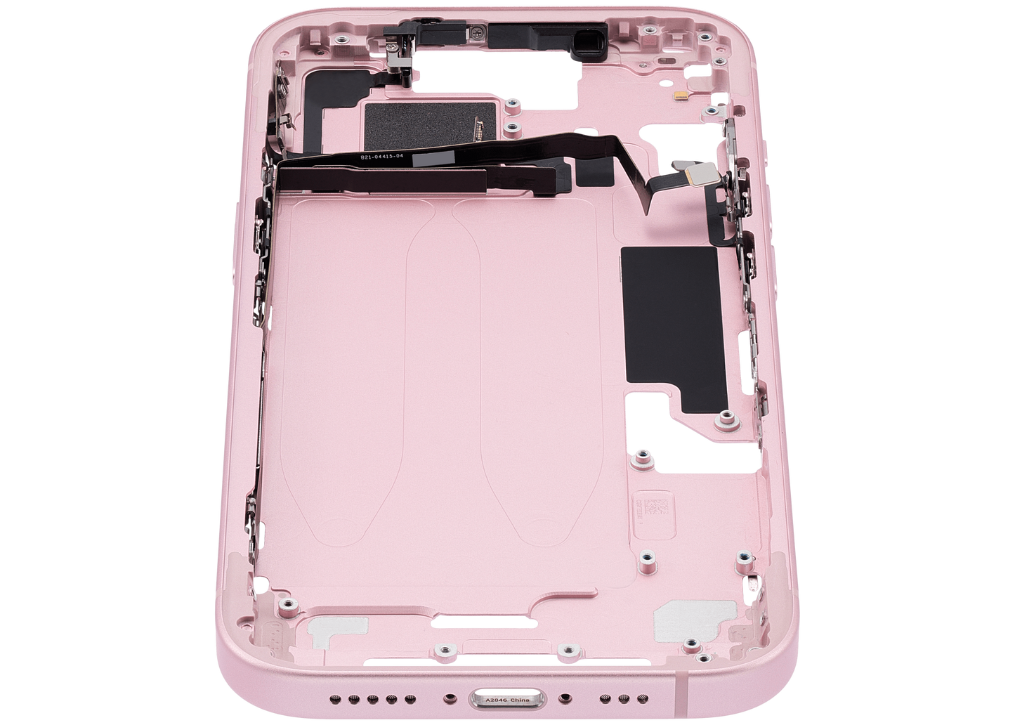 Mid-Frame Housing W/ Small Parts For iPhone 15 (US Version) (Used OEM Pull: Grade A) (Pink)