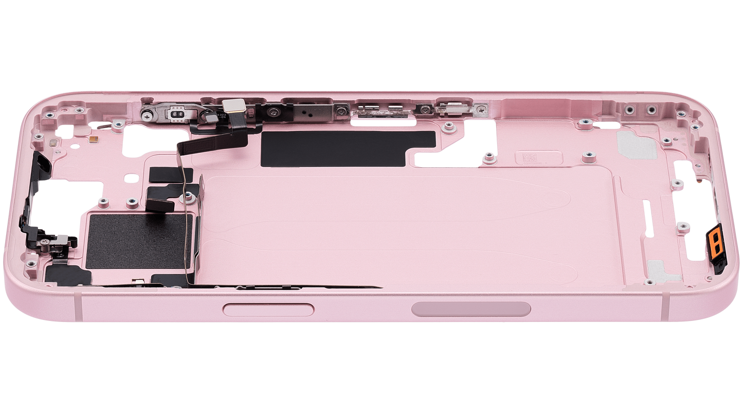 Mid-Frame Housing W/ Small Parts For iPhone 15 (US Version) (Used OEM Pull: Grade A) (Pink)