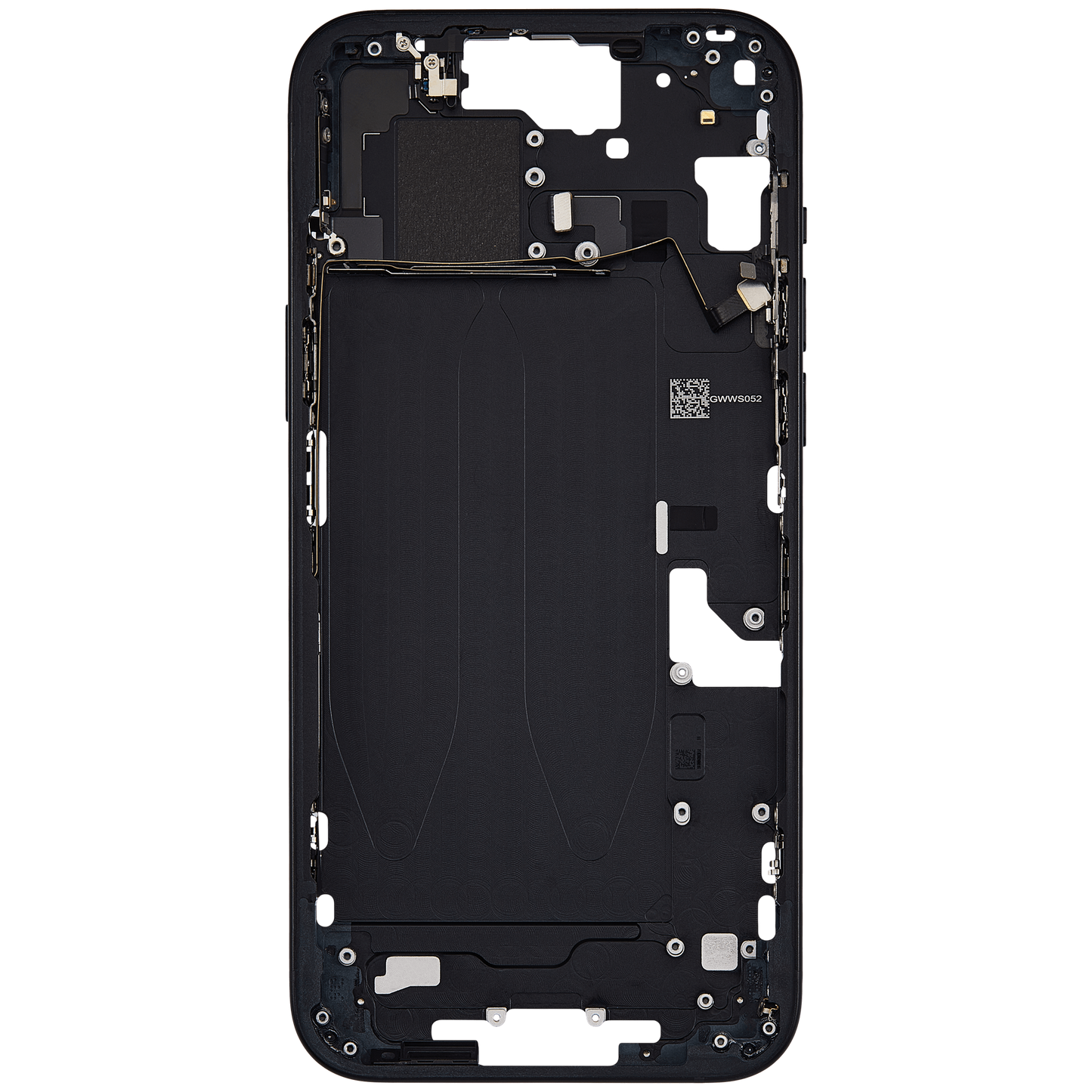 Mid-Frame Housing W/ Small Parts For iPhone 15 Plus (US Version) (Used OEM Pull: Grade A) (Black)