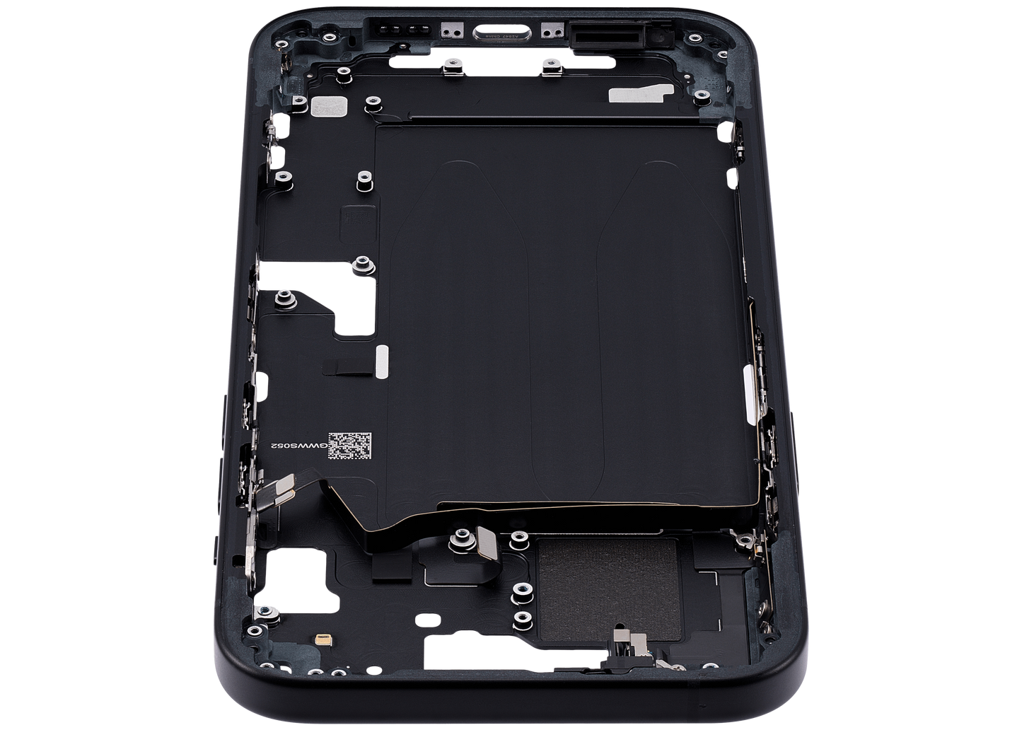 Mid-Frame Housing W/ Small Parts For iPhone 15 Plus (US Version) (Used OEM Pull: Grade A) (Black)