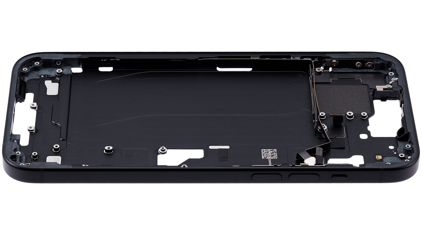 Mid-Frame Housing W/ Small Parts For iPhone 15 Plus (US Version) (Used OEM Pull: Grade A) (Black)