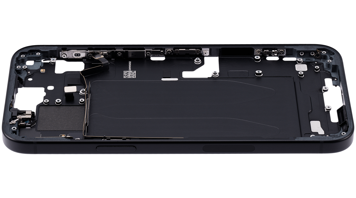 Mid-Frame Housing W/ Small Parts For iPhone 15 Plus (US Version) (Used OEM Pull: Grade A) (Black)