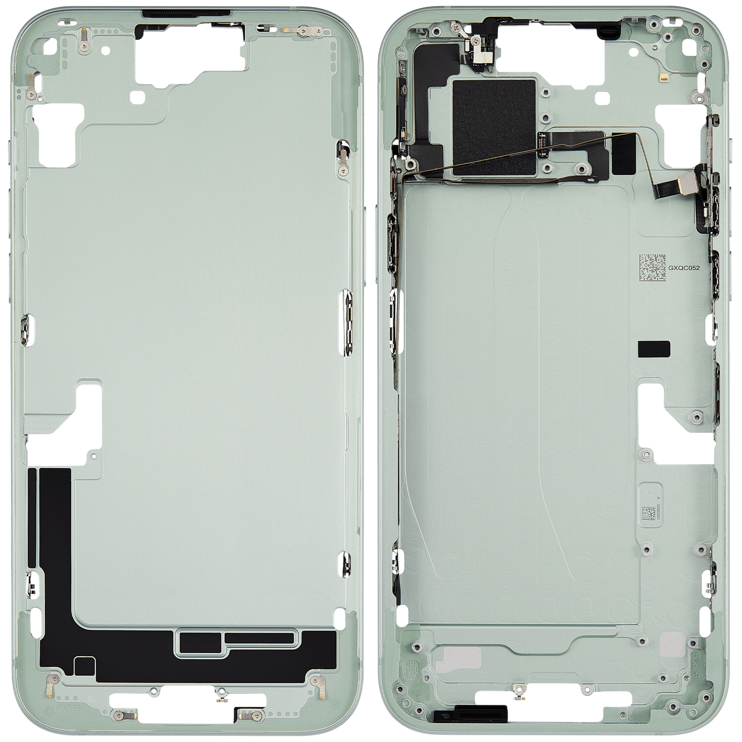 Mid-Frame Housing W/ Small Parts For iPhone 15 Plus (US Version) (Used OEM Pull: Grade A) (Green)