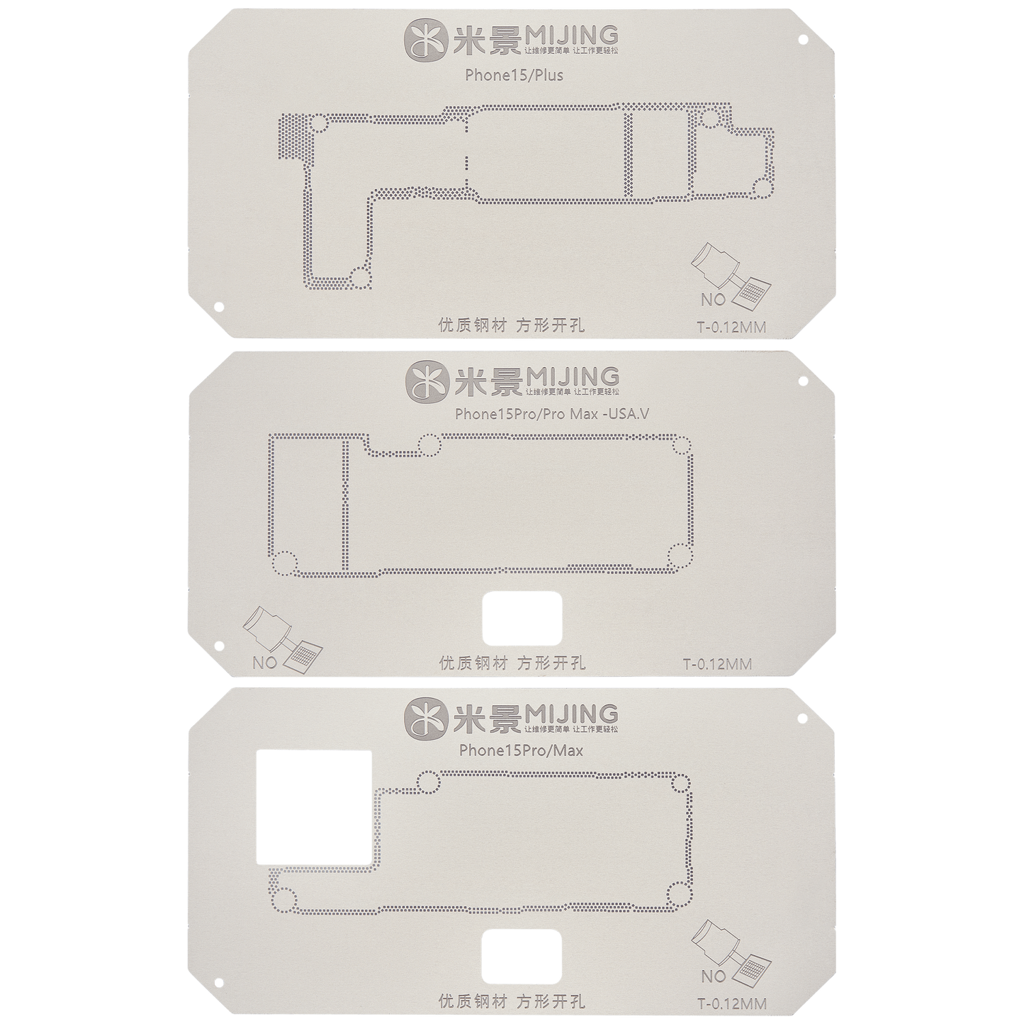 4in1 Fixture Middle Layer Motherboard Reballing Soldering Platform With Stencil For iPhone 15 / 15 Plus / 15 Pro / 15 Pro Max Z20 Series (MiJing)