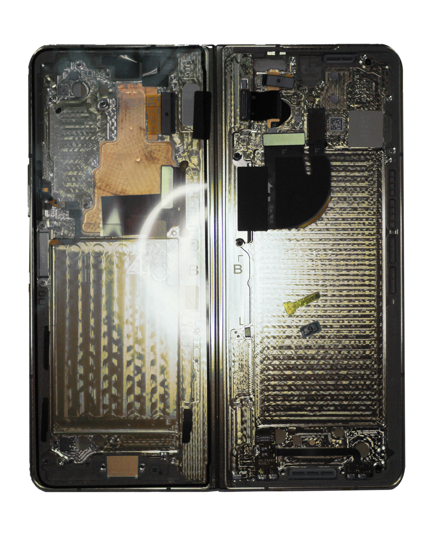 Replacement Inner OLED Assembly With Frame For Samsung Galaxy Z Fold 5 5G (US & International) (Service Pack) (Cream) front view