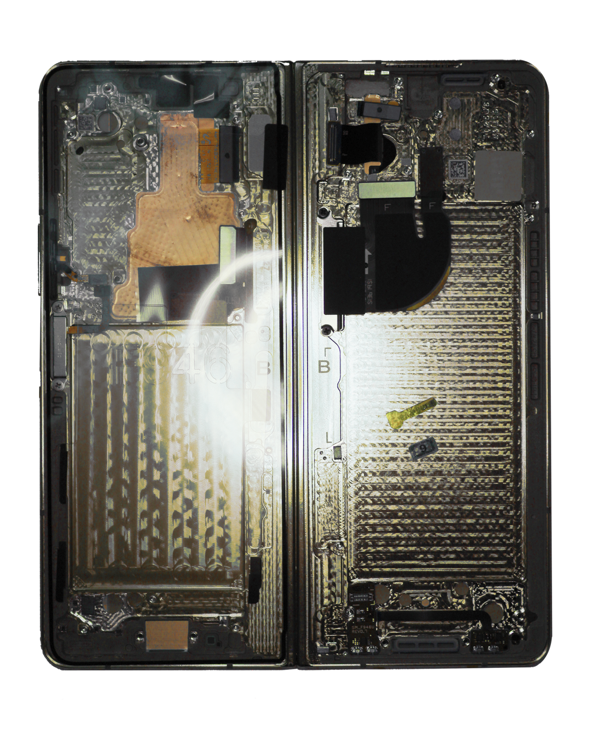 Replacement Inner OLED Assembly With Frame For Samsung Galaxy Z Fold 5 5G (US & International) (Service Pack) (Cream) front view