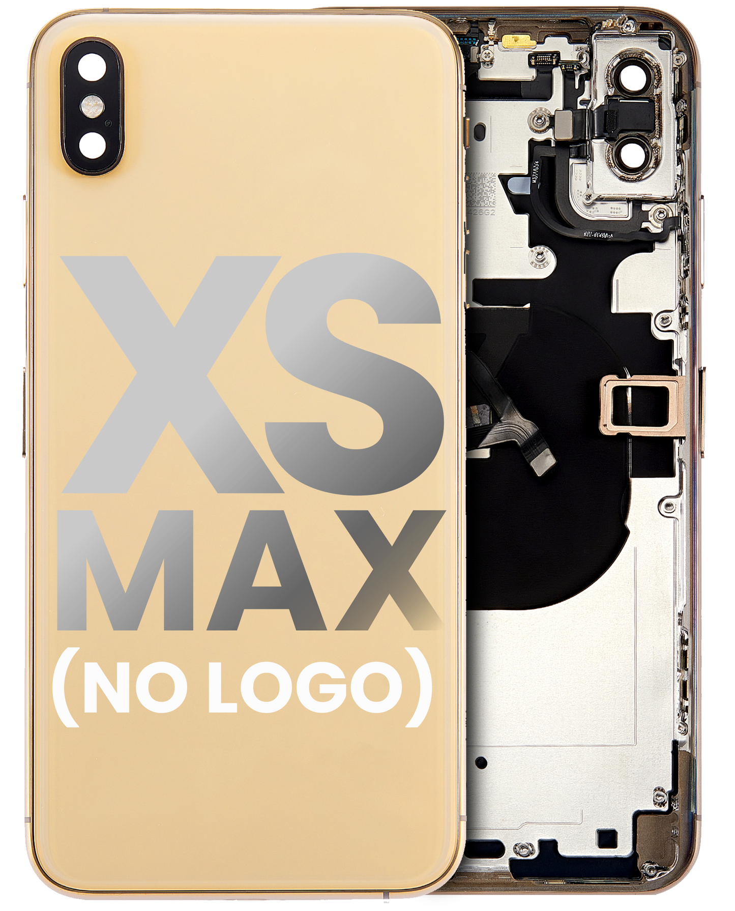 Back Housing W/ Small Components Pre-Installed For iPhone XS Max (No Logo) (Aftermarket Plus) (Gold)