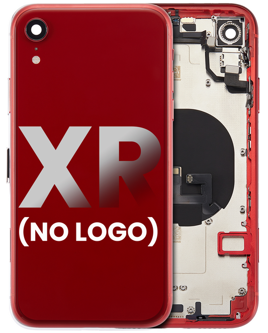 Back Housing W/ Small Components Pre-Installed For iPhone XR (No Logo) (Aftermarket Plus) (Red)