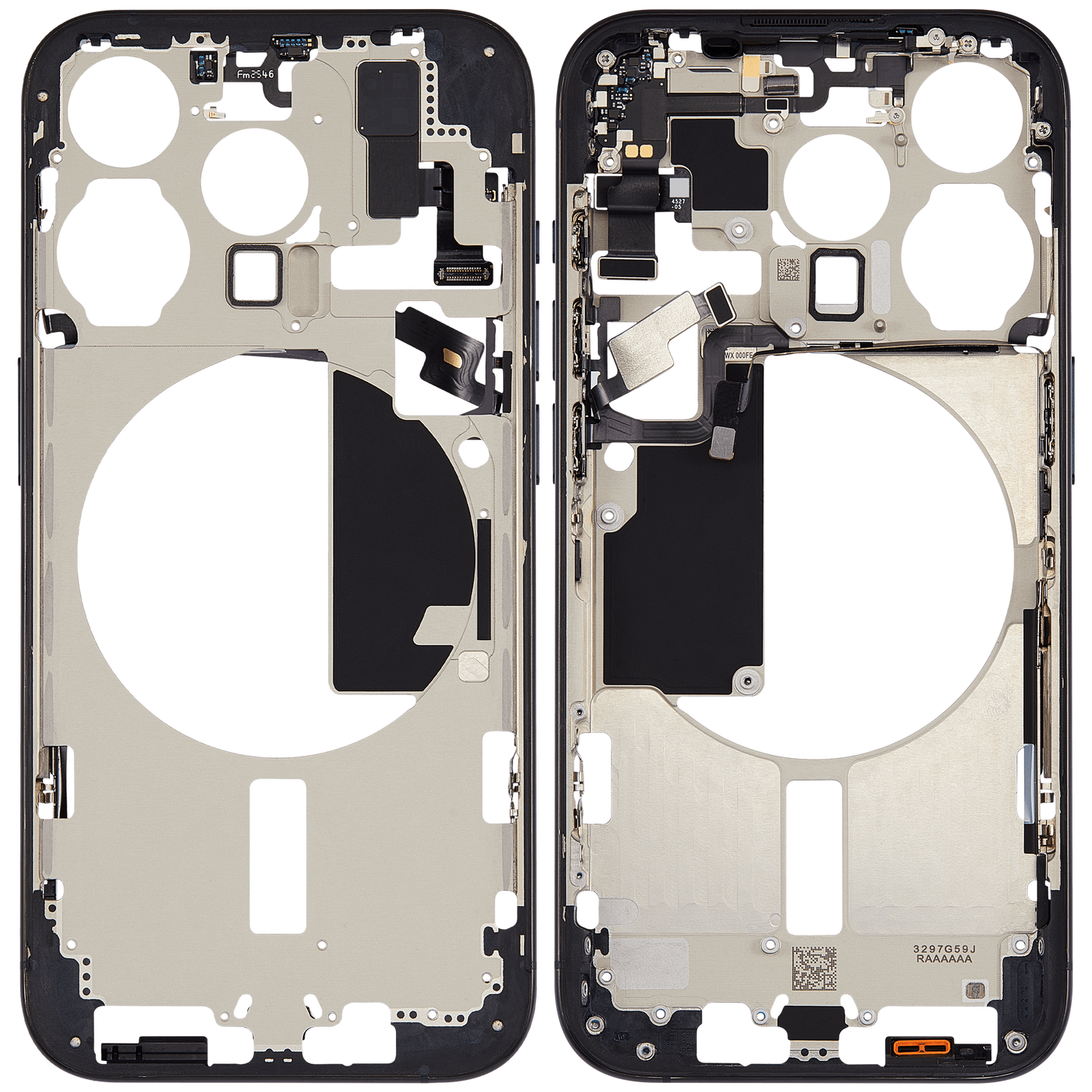 Mid-Frame Housing W/ Small Parts For iPhone 15 Pro (US Version) (Used OEM Pull: Grade A) (Blue Titanium)