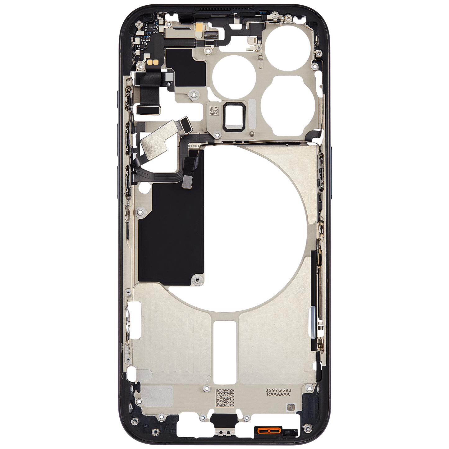 Mid-Frame Housing W/ Small Parts For iPhone 15 Pro (US Version) (Used OEM Pull: Grade A) (Blue Titanium)