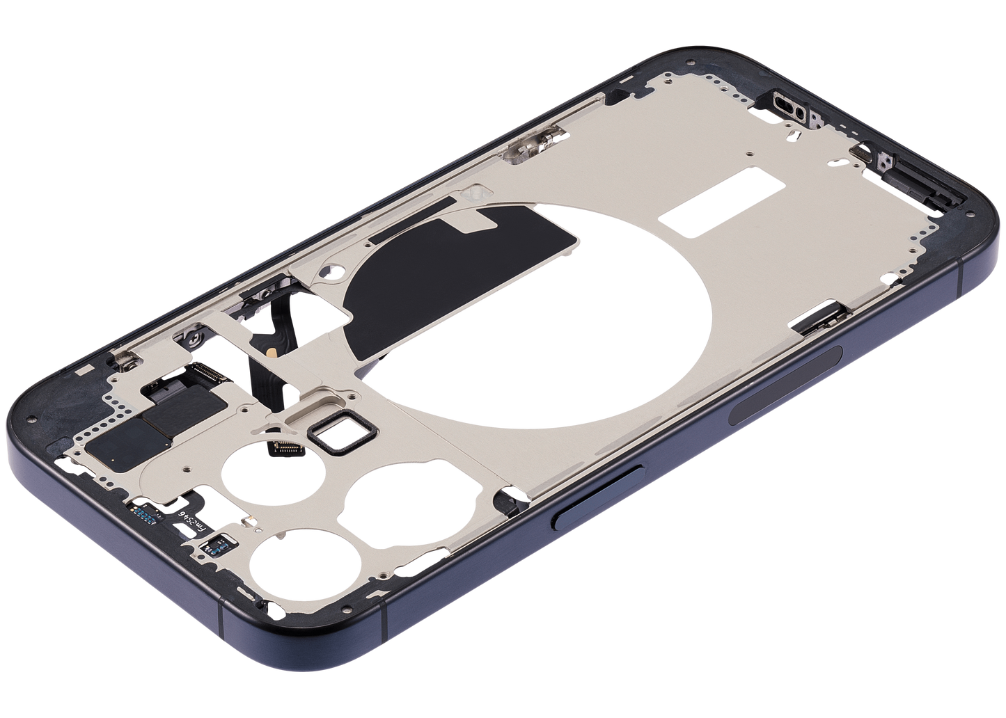 Mid-Frame Housing W/ Small Parts For iPhone 15 Pro (US Version) (Used OEM Pull: Grade A) (Blue Titanium)